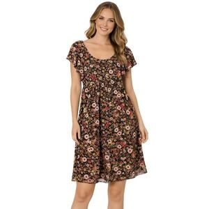 BCB Generation Floral Ruffle Mini Dress Women Sz. M Tall Multi Color Daisy Print